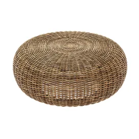 Round braided rattan pouf california